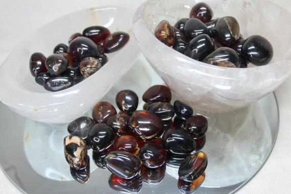 Amber Polished Tumbles, UV Reactive Polished Amber Tumbled Stone, One of Lot, from Indonesia, High Energy, Cleansing Vibe, Free Shipping