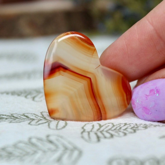 XS Carnelian Heart, A+ Gem Quality, 0.1 oz Polished Crystal from Indonesia, Gift for Valentine, Love