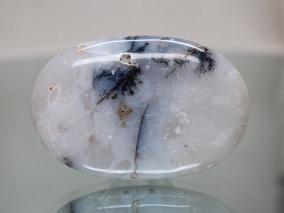 Dendritic Agate Crystal Palmstone with Druzy, AAA Quality, 3.3 oz Polished Agate Stone from Indonesia