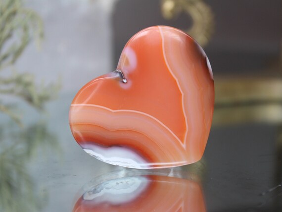 XS Carnelian Heart, AAA++ Gem Quality, 0.8 oz, Polished Crystal with Rounded Edges, from Indonesia, Gift for Valentine, Love