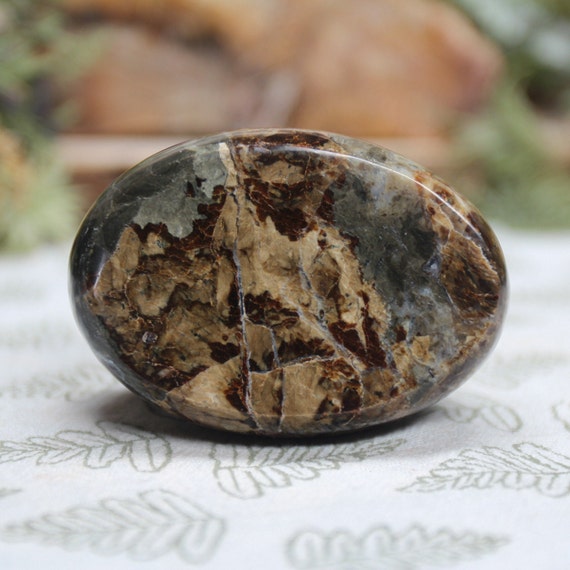 AA+ Black Opal Crystal Palmstone, 2.8 oz Polished Black Opal Polished Handheld Crystal from Indonesia