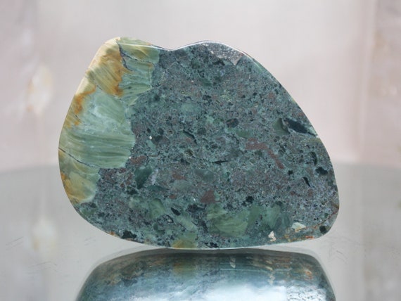 Jasper and Marcasite Slab, Stone of Soul Attraction, AAA Quality, 14.0 oz Polished Crystal from Indonesia, Energy Healing, Free Shipping