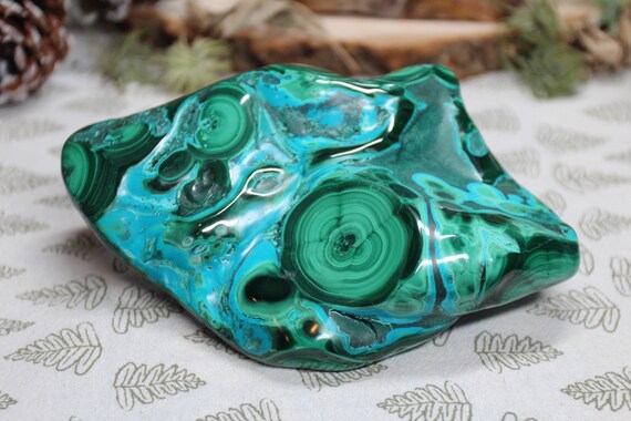 AA+ 2.04 lb Chrysocolla and Malachite Polished Freeform Crystal, 32.7 oz Malachoa from Brazil