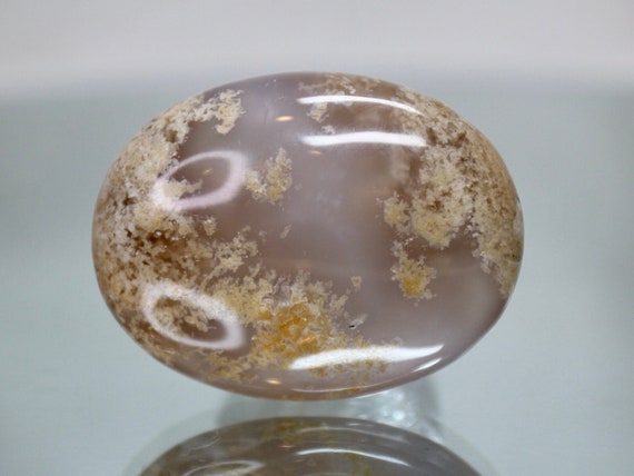 AAA++ Moss Agate Palmstone, "Stone for Growth", 1.9 oz Polished Crystal Soapstone from Indonesia