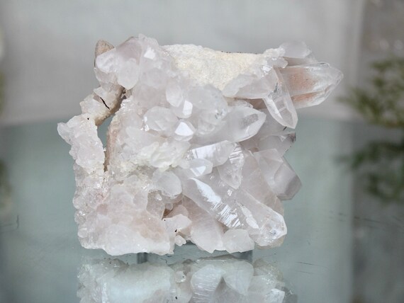 0.43 lb Special Natural Pink Tibetan Quartz Crystal Cluster, AAA Quality Raw Quartz 6.9 oz