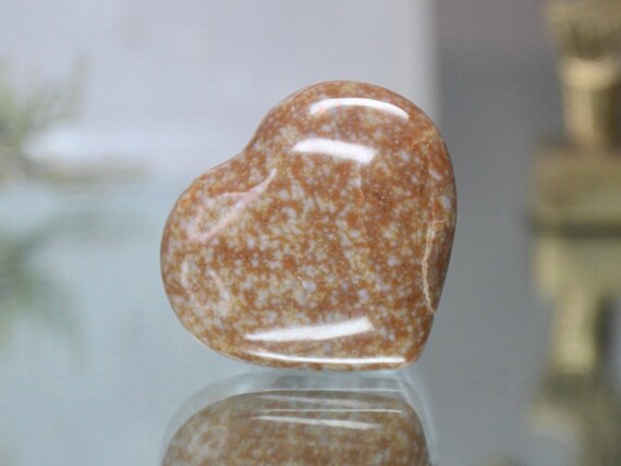 Speckled Ocean Jasper Polished Crystal Heart, 0.5 oz AA Quality, Jasper Carved Puff Heart from Madagascar
