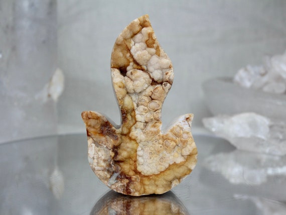 Crazy Lace Agate Flame with Druzy, AAA+ Gem Quality, 8.9 oz High Quality, Rare Agate Crystal with Quartz from Indonesia, Energy Cleansed