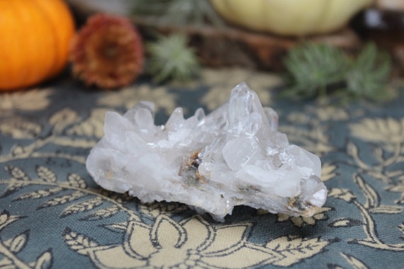 A+ Lemurian Clear Quartz Cluster, with Barnacle Quartz Formation with Inclusions and Amazing Rainbows, 3.5 oz Crystal from Brazil