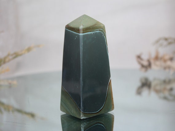 Polychrome Jasper Crystal Obelisk, AAA++ Quality, 7.1 oz Jasper Tower from Indonesia