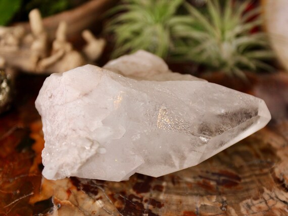 Natural Tibetan Quartz Crystal Cluster with Raw Edge, 11.6 oz