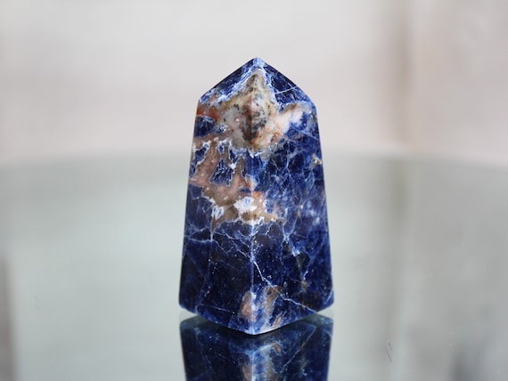 Sodalite Crystal Obelisk Point, AAA+ Quality, 3.1 oz All Polish from Indonesia