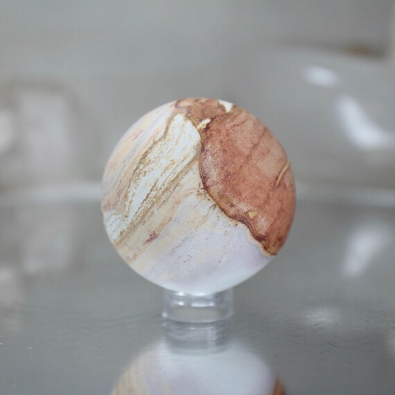 43.9 mm Picture Jasper Sphere, AAA++ Quality 3 oz Layered Jasper Crystal Ball from Indonesia, Energy Healing + Reiki Charged, Free Shipping