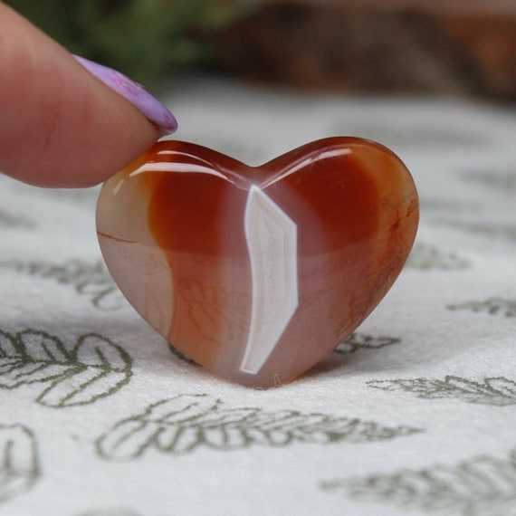 XS Carnelian Heart, Gem Quality, 0.2 oz Polished Crystal from Indonesia, Gift for Valentine, Love