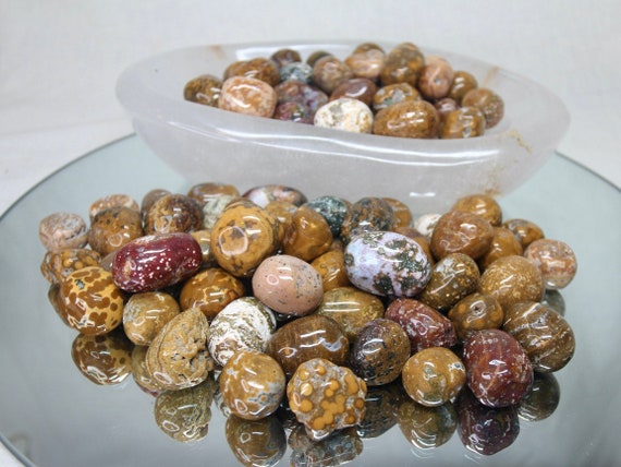 Ocean Jasper Polished Tumbled Stone, One of Lot of Tumbled Stones from Indonesia, Energy Healing, Grounding Stone, Free Shipping