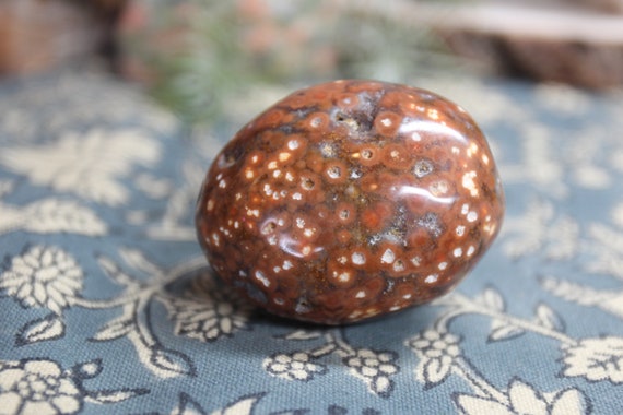 Speckled Ocean Jasper Polished Crystal Freeform, 4.6 oz Palmstone from Brazil