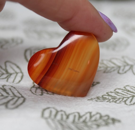 XS Carnelian Heart, A+ Gem Quality, 0.2 oz Polished Crystal from Indonesia, Gift for Valentine, Love