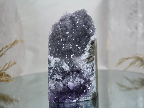 AAA 2.55 lb Rainbow Amethyst Cluster on Raw Stone Matrix, Spiritual Energy, 40.8 oz Special Amethyst Geode Cluster from Brazil
