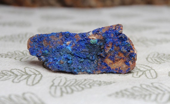 Azurite on Quartz Matrix, 0.8 oz Raw High Vibration Azurite with Malachite Stone from Brazil, A+ Quality, RARE Crystal Specimen