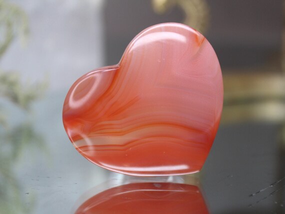 XS Carnelian Heart, AA Gem Quality, 1.1 oz Polished Crystal from Indonesia, Gift for Valentine, Love