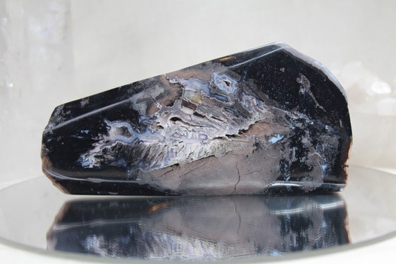 2.09 lb Rare Petrified Wood Slice with Druzy, Opalized Wood from Indonesia, AAA+ Quality, 33.4 oz, Energy Healing, Reiki Charged, Free Ship