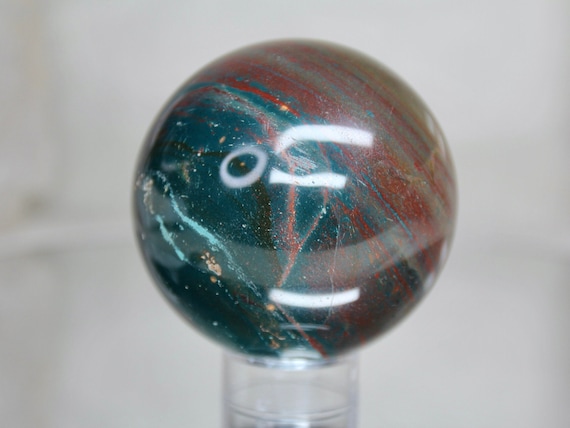 73 mm Bloodstone Crystal Sphere, AAA Quality, 18.8 oz Polished Crystal Ball from Brazil, Energy Cleansed, Free Shipping