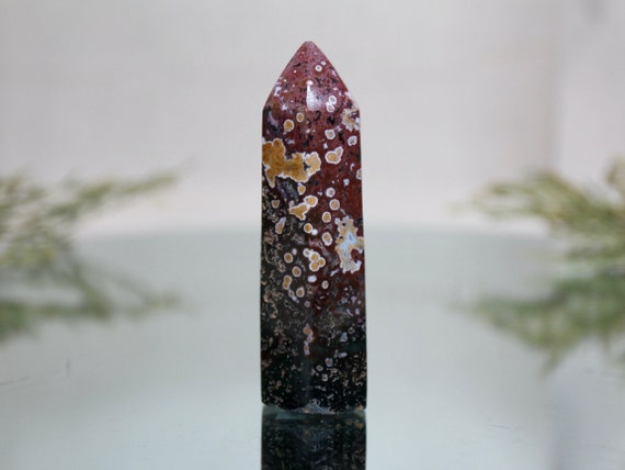 Ocean Jasper Polished Crystal Generator Tower, 2.7 oz AA+ Jasper Mini Point from Indonesia
