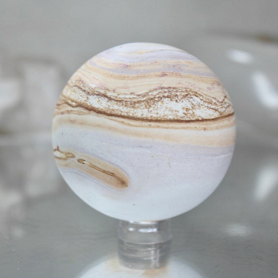 53.5mm Picture Jasper Sphere, AAA+ Quality 5.3 oz Layered Jasper Crystal Ball from Indonesia, Energy Healing + Reiki Charged, Free Shipping