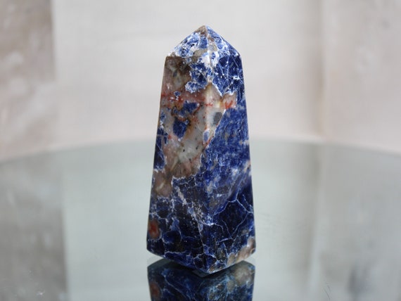 Sodalite Crystal Obelisk Point, A Quality, 5.1 oz All Polish from Indonesia