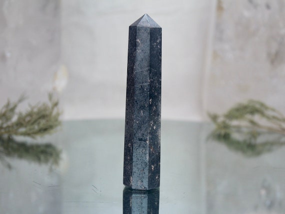 Hematite Crystal Mini Generator Point, AA+ Quality, 6.1 oz Stone, Polished Crystal Tower from Brazil, Energy Cleansed, Free Fast Shipping