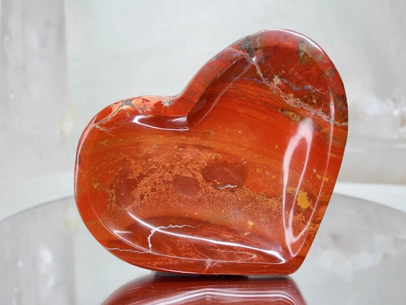 1.97 lb Ocean Jasper Heart Shaped Crystal Bowl, AAA+ Quality 31.5 oz, Polished Dish from Indonesia, Reiki charged, Energy Healing, Free Ship