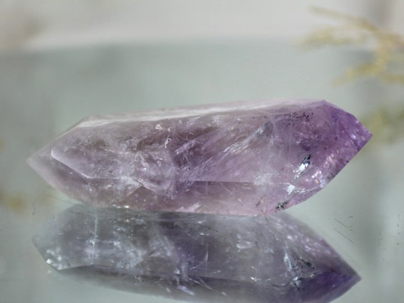 Amethyst Double Terminated Point, Crystal Wand with Rainbows, 4.6 oz AA+ Quality Special Crystal Specimen