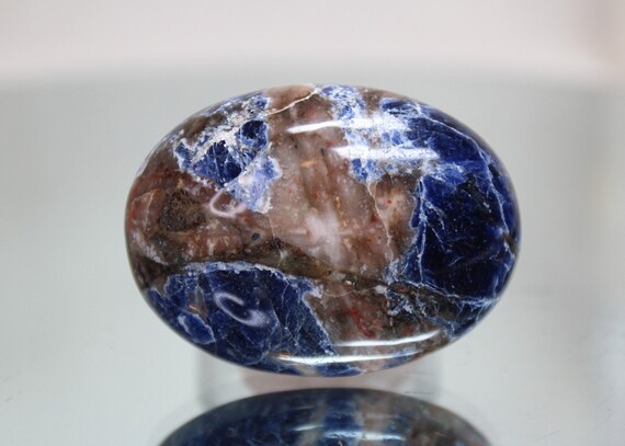 Sodalite with Jasper Crystal Palmstone, AAA+ Quality, 2.6 oz All Polish from Indonesia