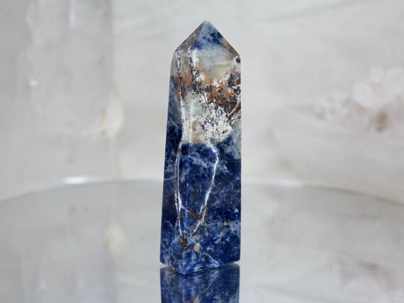 Sodalite Crystal Tower, AAA+ Quality, 4.7 oz All Polish from Indonesia, Throat Chakra, Reiki Cleanse, Energy Healing, Free Ship