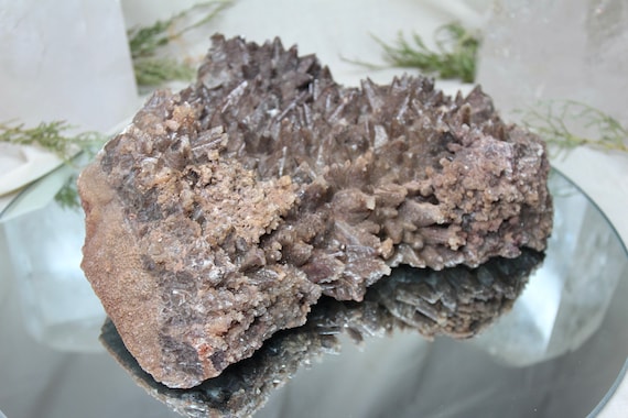 XL Grey DogTooth Calcite Cluster with Druzy and Calcite Specimen, Raw Edge, AAA++ Quality 8.27 lb RARE Crystal ,132.3 oz from Brazil