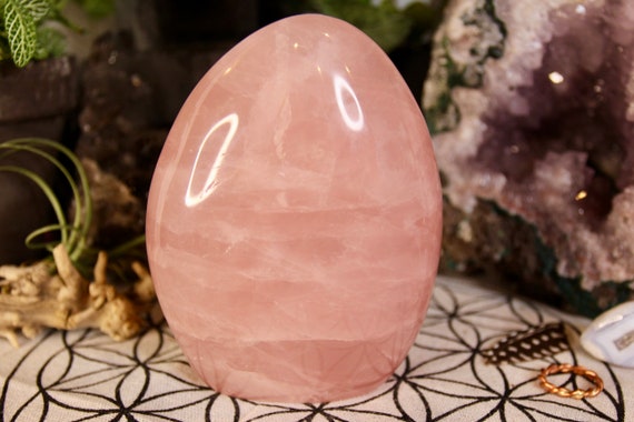 Rose Quartz Crystal Polished Freeform with Rainbows , 31.0 oz