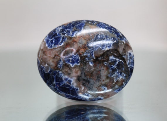 Sodalite with Jasper Crystal Palmstone, AAA+ Quality, 2.5 oz All Polish from Indonesia