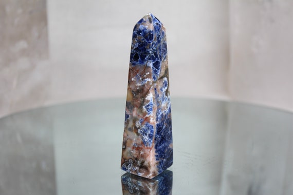 Sodalite Crystal Obelisk Point, AA+ Quality, 4.0 oz All Polish from Indonesia