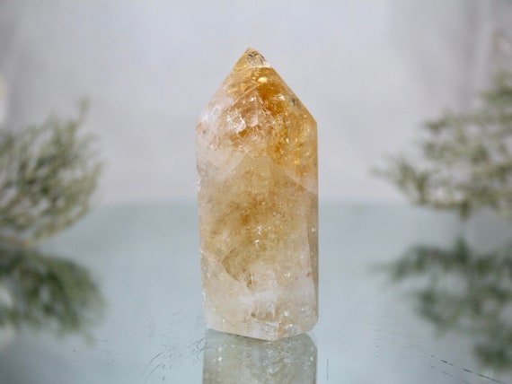Citrine Mini Generator Point with Amazing Rainbows from Brazil, All Polish AAA+ Quality Quartz, 3.6 oz Crystal Tower from Brazil