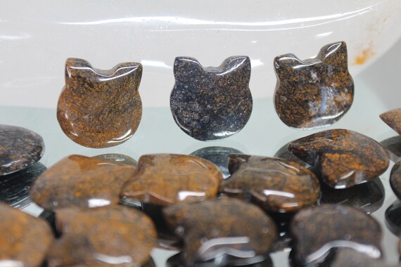Rare Cosmic Quartz Crystal Cat Heads, One of Lot of Crystal Cats, Lions Eye Jasper, AA+ Quality ~0.5 oz Quartz from Brazil