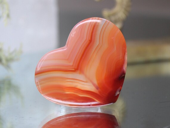 XS Carnelian Heart, AA+ Gem Quality, 0.7 oz, Polished Crystal with Rounded Edges, from Indonesia, Gift for Valentine, Love