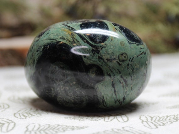 Kambaba Jasper Palmstone, 6.8 oz RARE AA+ Jasper Crystal Soap Stone from Brazil