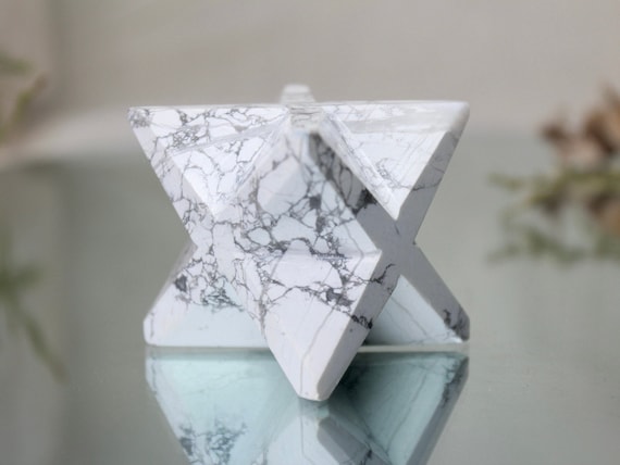 Howlite Merkaba, 5.5 oz AAA+ Polished Howlite Crystal Merkaba from Brazil