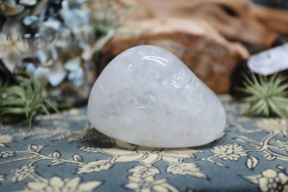 A+ 0.54 lb Clear Quartz Polished Crystal with Rainbow Foils, Crystal Palmstone,  Exceptional Quality, 8.7 oz from Brazil