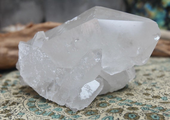 AA+ 1.15 lb Raw Brazilian Quartz Crystal Cluster with Rainbows, 18.4 oz from Brazil