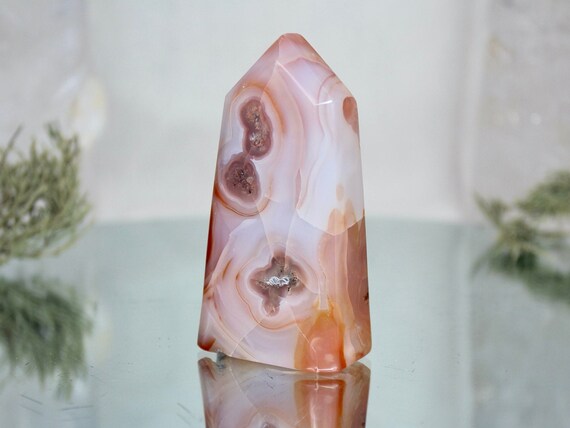 Carnelian Crystal Generator Point, AAA+ Quality, 5.5 oz Polished Crystal Tower from Indonesia, Energy Cleansed, Free Fast Shipping