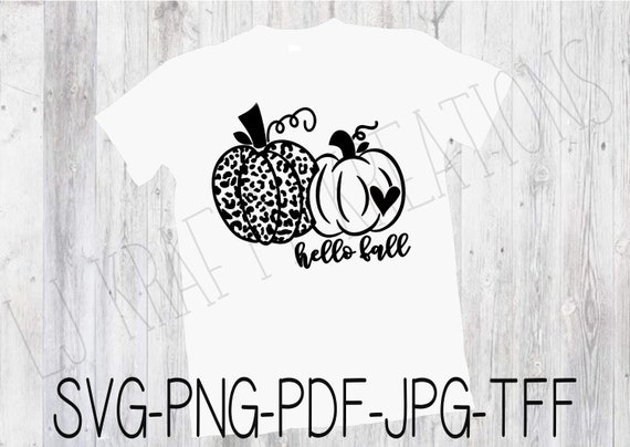 Hello Fall Pumpkins png, svg, jpg, pdf, and tff; Fall SVG; Hello Fall SVG