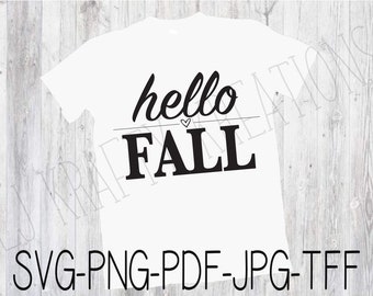 Hello Fall png, svg, jpg, pdf und tff; Hallo Herbst SVG, Herbst SVG