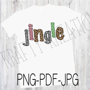Jingle buffalo plaid leopard png, jpg, and pdf; Christmas png; Digital design; Christmas Sublimation