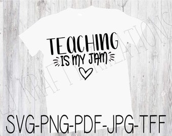Lesgeven is mijn jam SVG, PNG, PDF, JPG en tff; Leraar-SVG