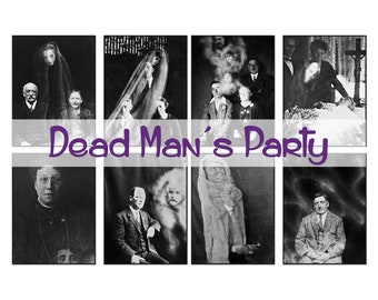 Dead Man's Party, Halloween Digi Kit, Journal Cards, Ghost Junk Journal Embellishment, Goth junk journal, Spirit Photography